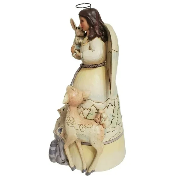 Jim Shore Christmas Angel Peace to All Woodland Animals Deer Fox Racoon Bunny - Picture 6 of 16
